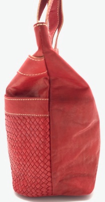 Dámská kožená kabelka s ozdobným páskem červená MagBag