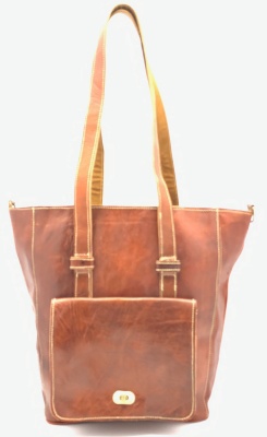 Dámská kožená kabelka s kapsou přírodní MagBag