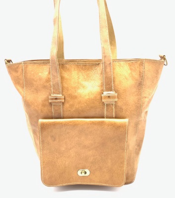 Dámská kožená kabelka s kapsou velbloudí MagBag