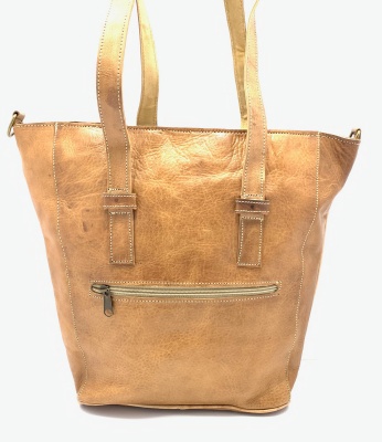 Dámská kožená kabelka s kapsou velbloudí MagBag