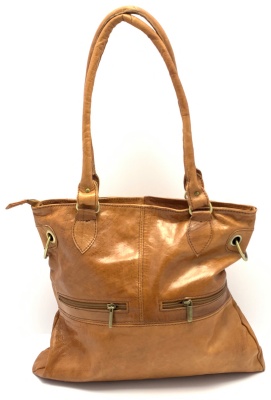 Dámská kožená kabelka kroužek přírodní MagBag