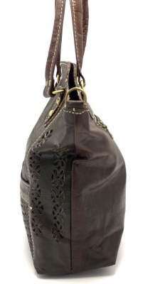 Dámská kožená kabelka s kapsami hnědá MagBag