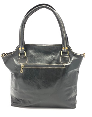 Dámská kožená kabelka s kapičkami černá MagBag