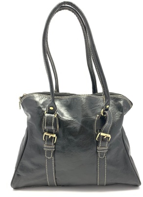 Dámská kožená kabelka s přezkami černá MagBag