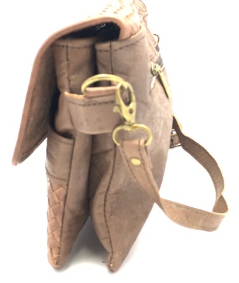 Dámská kožená kabelka proplétané psaníčko hnědá MagBag