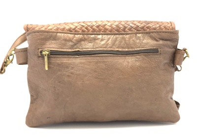 Dámská kožená kabelka proplétané psaníčko hnědá MagBag