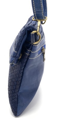 Dámská kožená kabelka proplétaná modrá MagBag