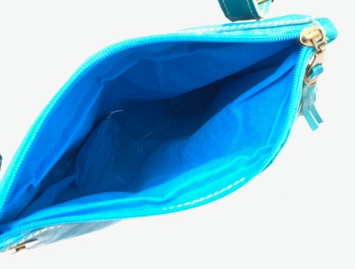 Dámská kožená kabelka proplétaná tyrkysová MagBag