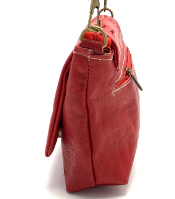 Dámská kožená kabelka crossbody malá červená MagBag