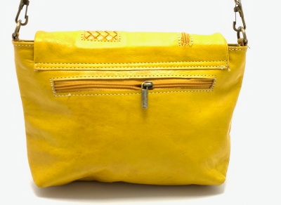 Dámská kožená kabelka crossbody malá žlutá MagBag