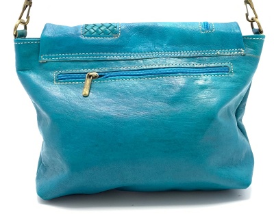 Dámská kožená kabelka crossbody tyrkysová MagBag