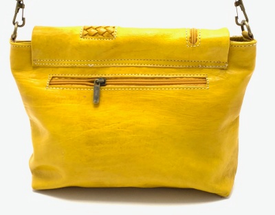 Dámská kožená kabelka crossbody žlutá MagBag