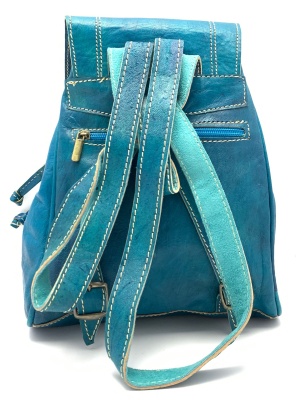 Kožený batůžek tyrkysový MagBag 3,7 L
