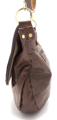 Dámská kožená kabelka půlkruh se sluníčkem hnědá 