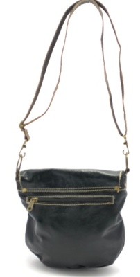 Dámská kožená kabelka půlkruh velký černá