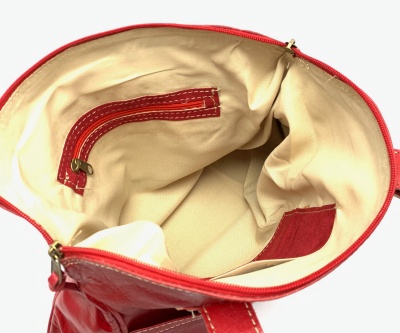 Kožená kabelka s kapsičkou červená MagBag