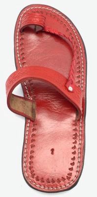 Dámské kožené pantofle propletený pásek červené MagBag