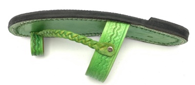 Dámské kožené pantofle propletený pásek zelené MagBag