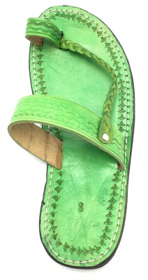 Dámské kožené pantofle propletený pásek zelené MagBag