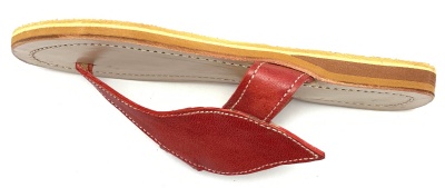 Dámské kožené pantofle s lístkem červené MagBag