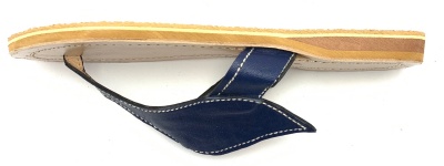 Dámské kožené pantofle s lístkem modré MagBag