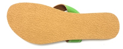 Dámské kožené pantofle s lístkem zelené MagBag