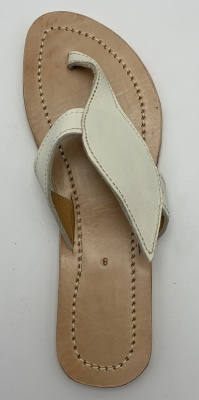 Dámské kožené pantofle s lístkem bílé MagBag