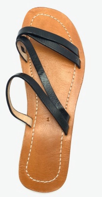 Dámské kožené pantofle páskové černé MagBag