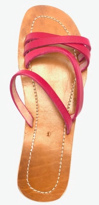 Dámské kožené pantofle páskové červené MagBag