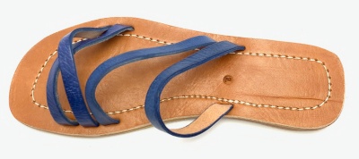 Dámské kožené pantofle páskové modré MagBag