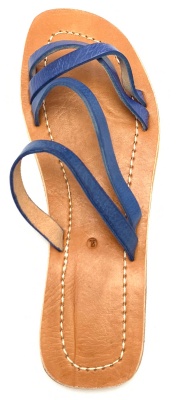 Dámské kožené pantofle páskové modré MagBag