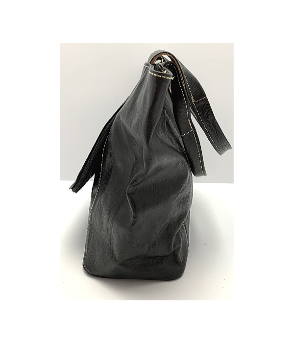 Kožená kabelka černá kolo