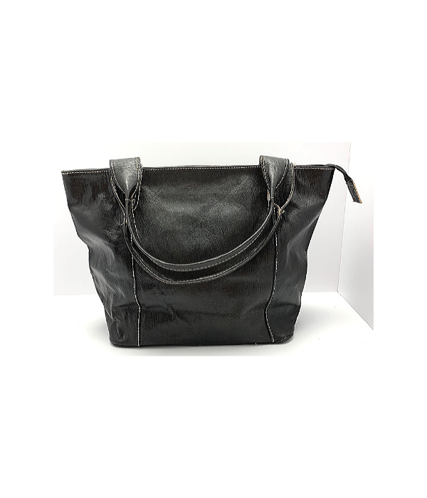 Kožená kabelka černá kolo