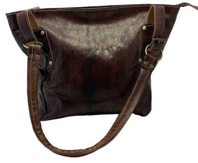 Kožená kabelka s kapsičkou hnědá