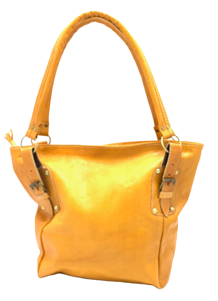 Kožená kabelka s kapsičkou přírodní