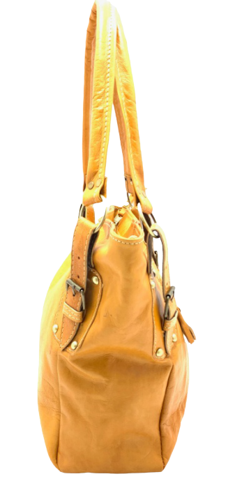 Kožená kabelka s kapsičkou přírodní