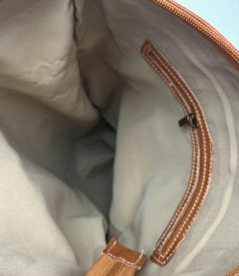 Kožený batoh úzký pásek střední přírodní